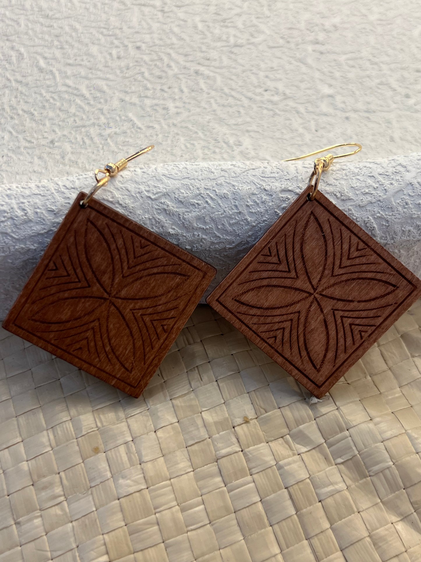 Amali - Natural Wood Drop Earrings