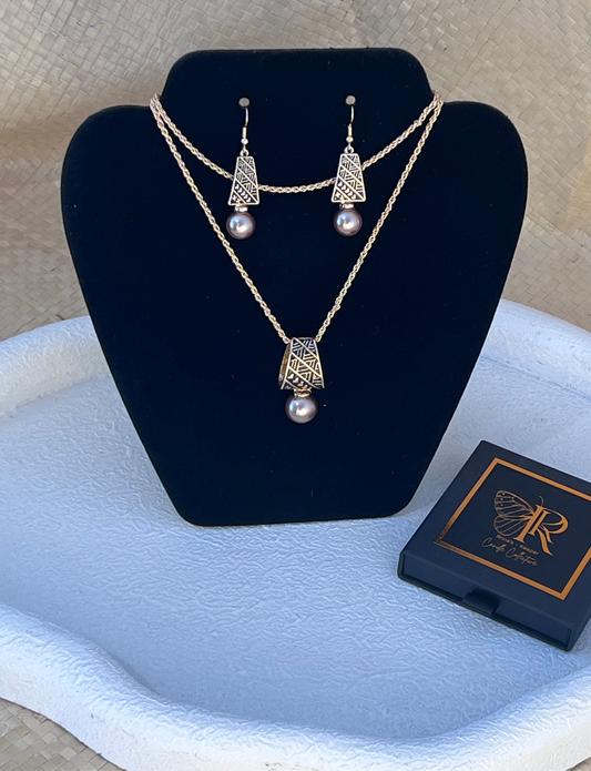 Matanofie - Gold Plated Tribal Pearl Sets