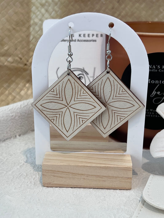 Amali - Natural Wood Drop Earrings