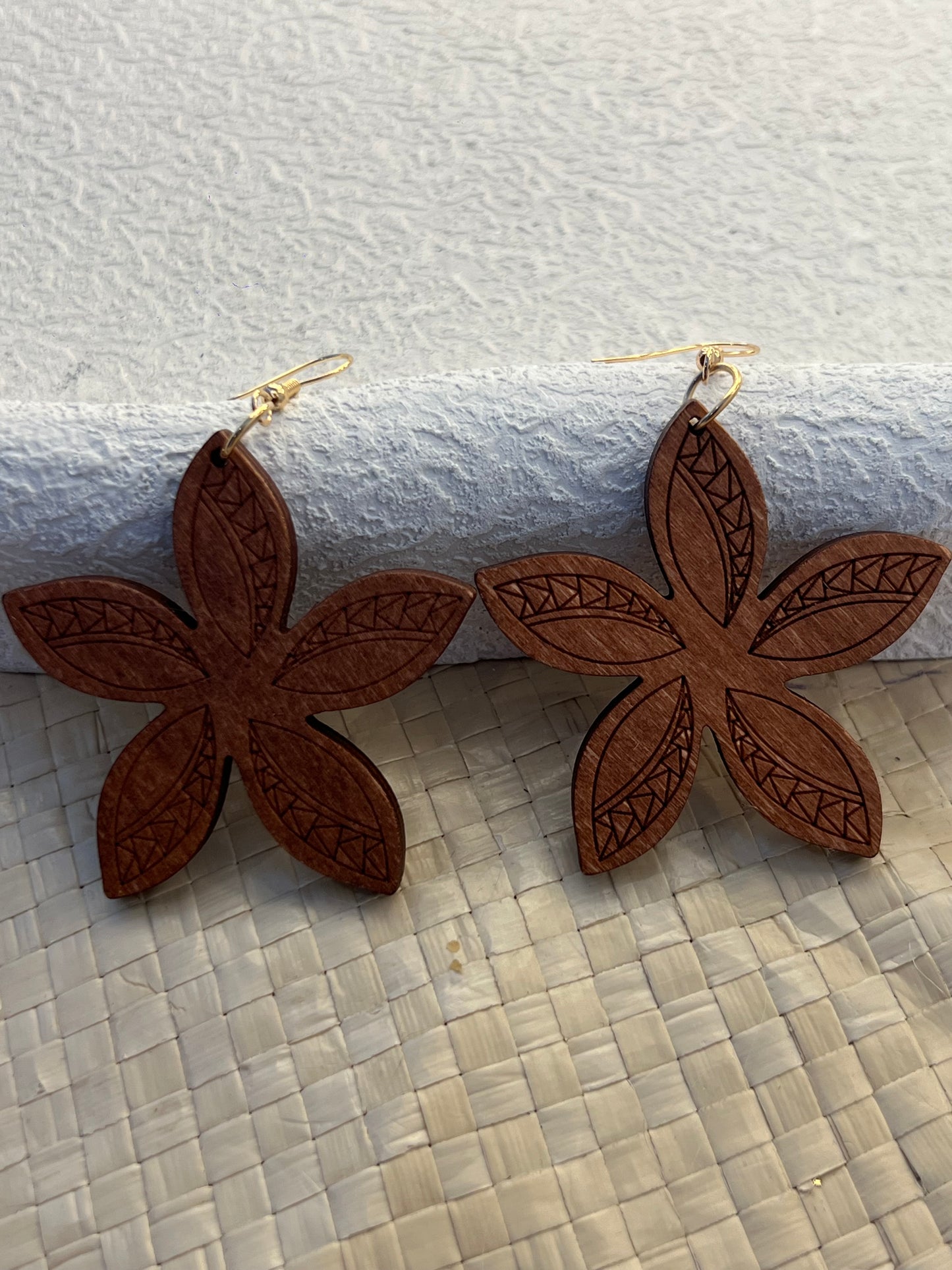 Amali - Natural Wood Drop Earrings