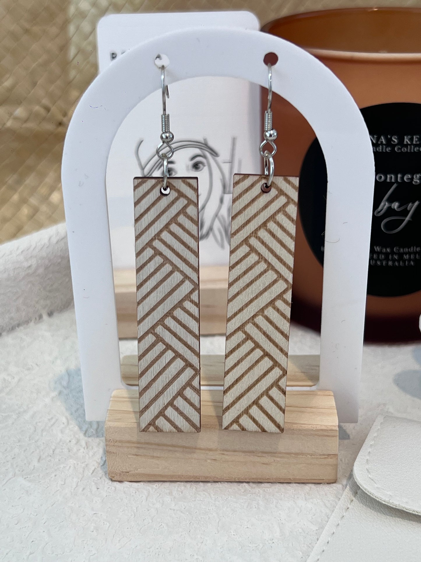 Amali - Natural Wood Drop Earrings