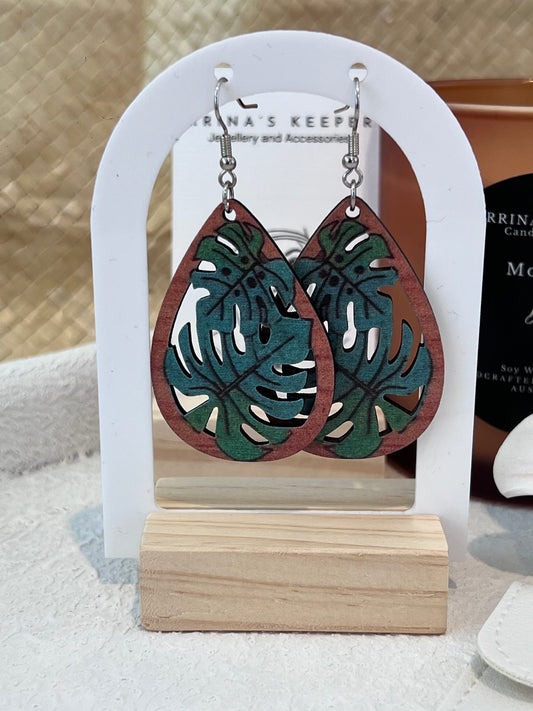 Matalena - Monsterra Leaf Earrings
